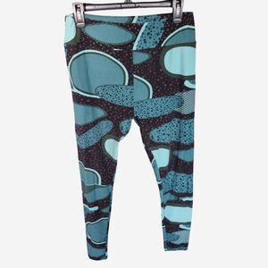 LuLaRoe Leggings Tall & Curvy Blue Teal Abstract Geometric Dots
